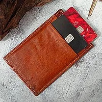 Metallic Weave on Leather Wallet with Multiple Pockets - Scintillating Red