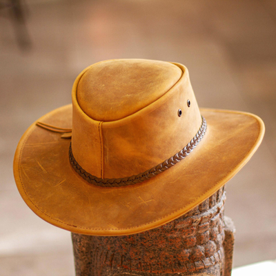 Mens leather hat, Cattleman Ranger