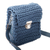 Leather-accented crocheted shoulder bag, 'Costa del Sol' - Small Crocheted Blue Shoulder Bag with Leather Trim (image 2a) thumbail