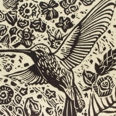 'Hummingbird' - Small Limited Edition Hummingbird Block Print