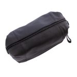 Leather toiletry case, 'Open Road in Black' - Unisex Black Leather Toiletry Case