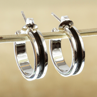 Silver half-hoop earrings, Wheels Up