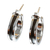 Silver half-hoop earrings, 'Wheels Up' - Polished and Oxidized 950 Silver Half-Hoop Earrings (image 2a) thumbail