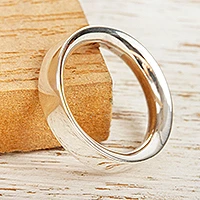 Unisex-Bandring aus Silber, 'Classic' - Schlichter Bandring aus 950er Silber