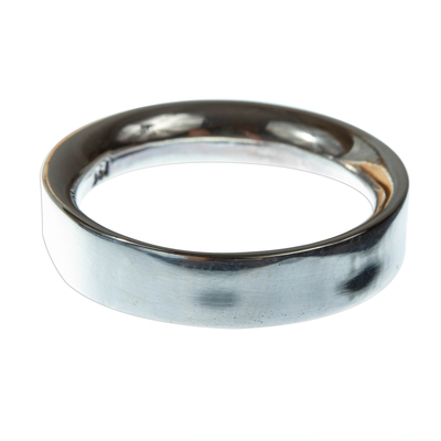 Unisex silver band ring, 'Classic' - Simple 950 Silver Band Ring