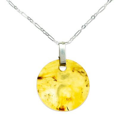 Amber Pendant Necklace Handmade in Mexico