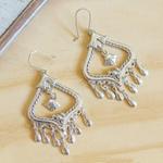 Sterling silver chandelier earrings, 'Old World Charm' - Vintage Style Sterling Silver Chandelier Earrings