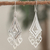 Sterling silver chandelier earrings, 'Triskelion' - Triskelion Motif Sterling Silver Chandelier Earrings thumbail