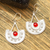 Carnelian dangle earrings, 'Embers' - Carnelian and Sterling Silver Dangle Earrings