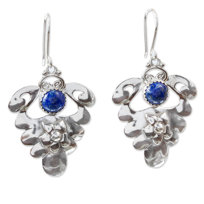 Lapis Lazuli Dangle Earrings in Sterling Silver