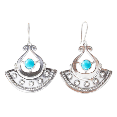 Genuine Turquoise and Sterling Silver Earrings