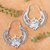 Sterling silver hoop earrings, 'Mexican Rococo' - Ornate Sterling Silver Hoop Earrings thumbail