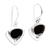 Obsidian dangle earrings, 'Taxco Triad' - Obsidian and 950 Taxco Silver Earrings thumbail