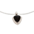 Obsidian pendant necklace, 'Taxco Triad' - Handmade Obsidian Pendant Necklace in 950 Silver (image 2b) thumbail