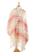 Cotton rebozo, 'Oaxacan Rhythm in Red' - Hand Woven Off-White and Red Rebozo Shawl thumbail