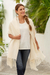Cotton rebozo, 'Oaxacan Nature' - Natural Ivory Cotton Rebozo from Mexico (image 2) thumbail