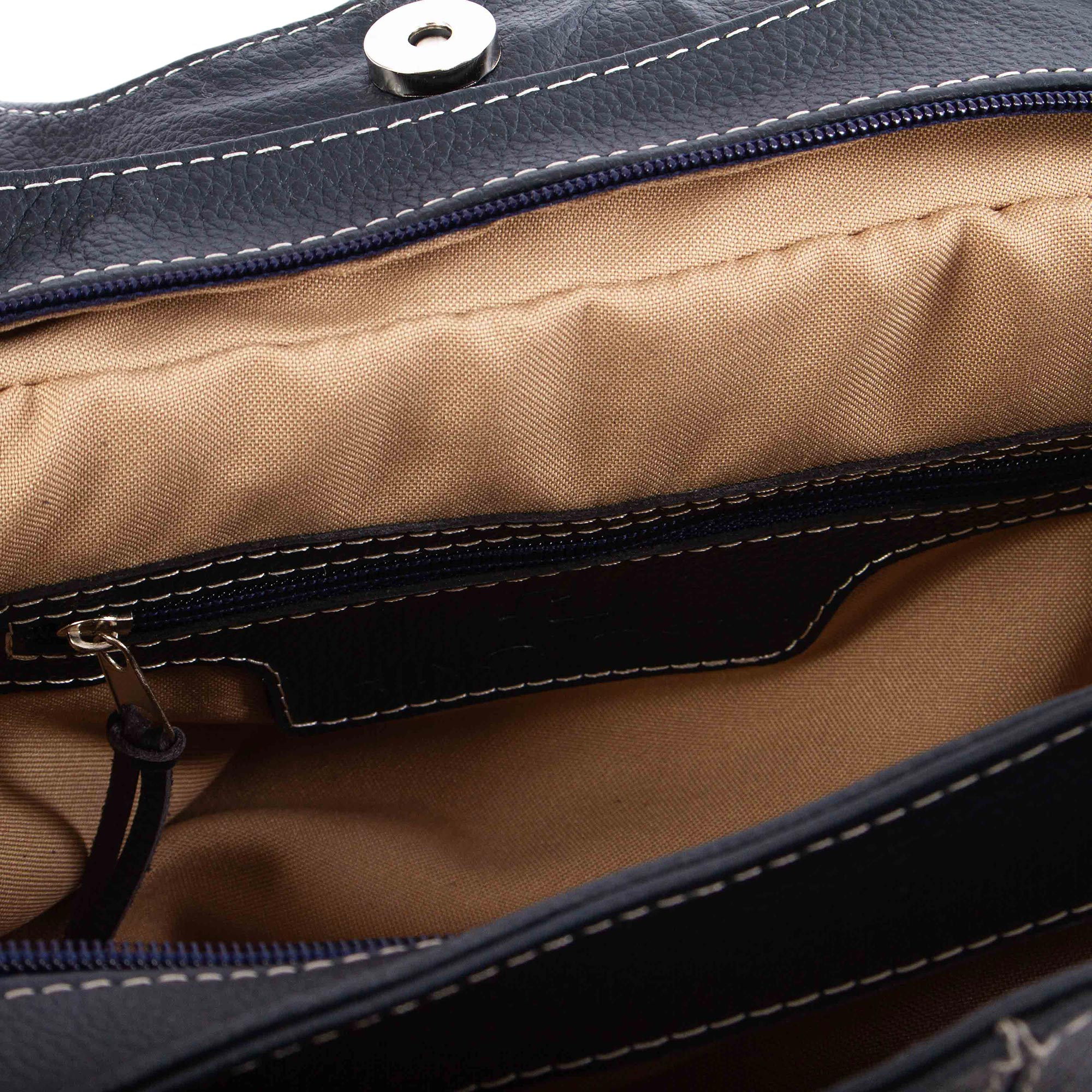 Navy Blue Leather Hobo Bag - Urban Navy | NOVICA
