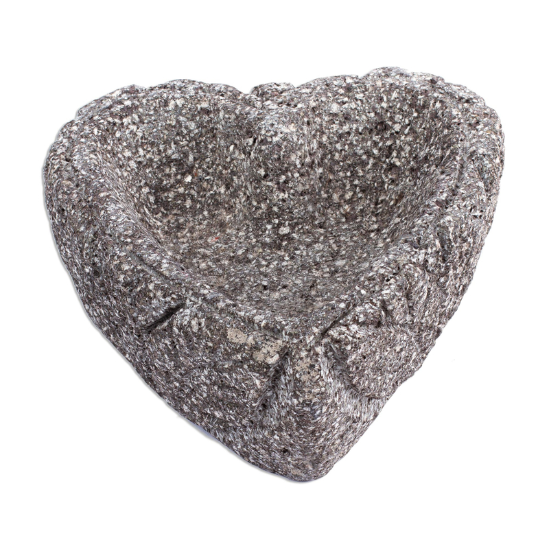 Heart Shaped Stone Bowl from Mexico, 'Tradition of the Heart'