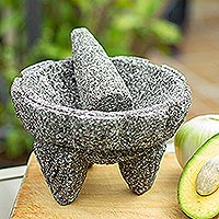 Handcrafted Ceremonial Style Molcajete Mortar,'Ceremonial Tradition'