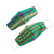 Embroidered face masks, 'Emerald Celebration' (pair) - 2 Emerald Green Embroidered Cambaya Cloth Lined Face Masks (image 2a) thumbail