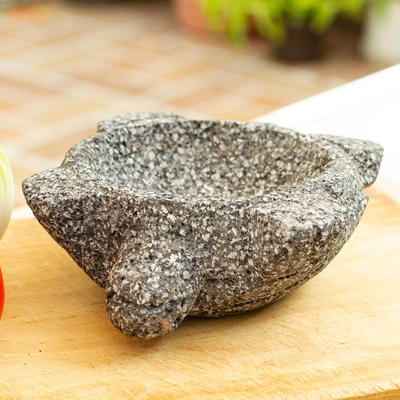 Molcajete de basalto - Juego de mortero y maja tradicional mexicano en forma de tortuga