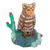 Ceramic nahual sculpture, 'Owl Man' - Owl Man Nahual Ceramic Sculpture (image 2b) thumbail