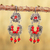 Sterling silver filigree chandelier earrings, 'Vintage Flair' - Red Crystal Beaded Filigree Chandelier Earrings thumbail