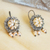 Cultured pearl filigree chandelier earrings, 'Old-Fashioned Flair' - Peach Cultured Pearl Filigree Earrings thumbail