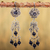 Sterling silver filigree chandelier earrings, 'Vintage Beauty' - Crystal Beaded Sterling Silver Chandelier Earrings thumbail
