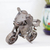 Skulptur aus recycelten Autoteilen - Rustikale Motocross-Bike-Skulptur aus recyceltem Metall