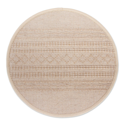 Cotton tortilla holder, 'Oaxacan Wheat' - Beige Cotton Hand Woven Tortilla Holder