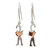 Sterling silver and copper dangle earrings, 'Cats Dance' - Taxco Mexican Cats Dance Silver and Copper Earrings (image 2a) thumbail