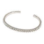 Sterling silver cuff bracelet, 'Taxco Marquee' - Beaded Taxco Sterling Silver Cuff Bracelet