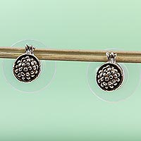 Sterling silver stud earrings, 'Taxco Pomegranates' - Pomegranate Stud Earrings in 925 Taxco Sterling Silver