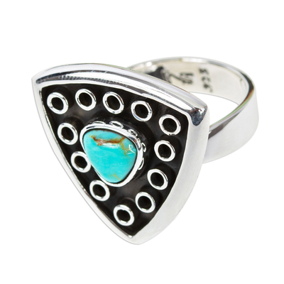 Taxco Sterling Silver Ring with Turquoise