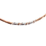 Copper and sterling silver collar necklace, 'Taxco Mix' - Hammered Copper and Sterling Silver Collar Necklace