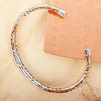 Featured review for Copper and sterling silver cuff bracelet, Taxco Mix