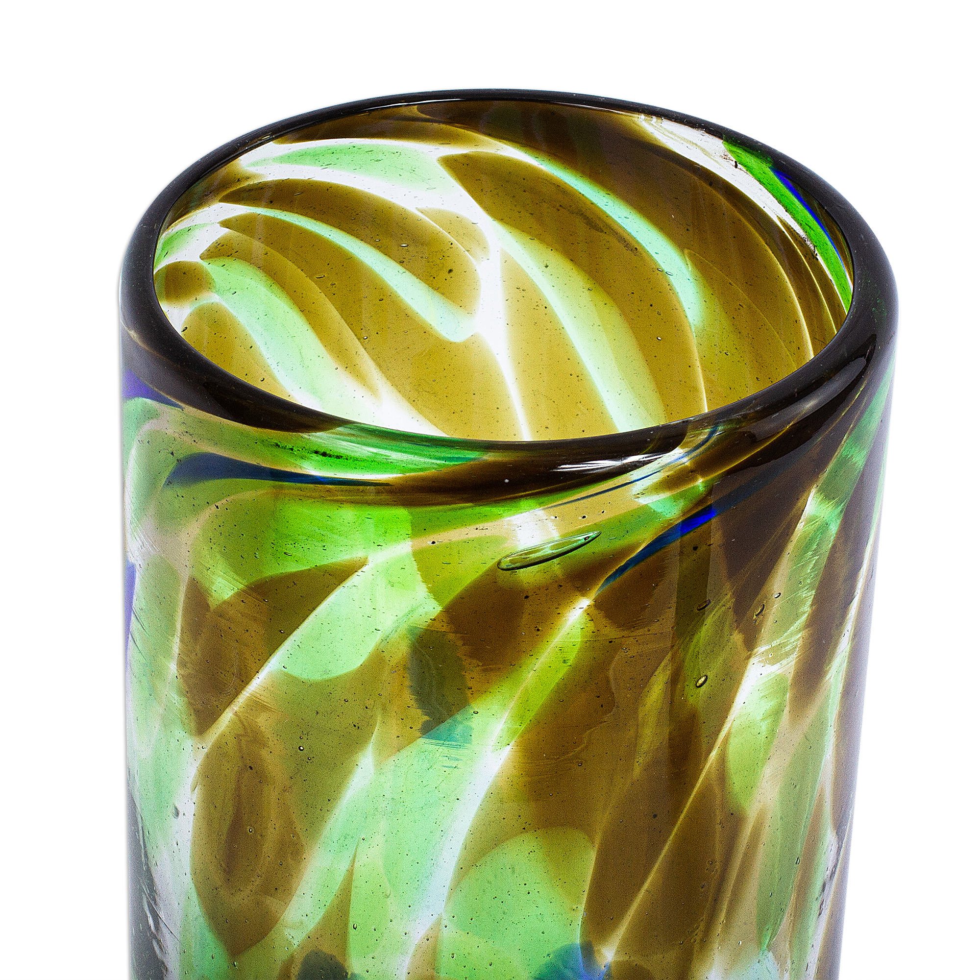 Hand Blown Tall Glass Vase from Mexico Nature's Melody NOVICA