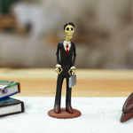 Ceramic sculpture, 'CEO Catrin' - Hand Crafted CEO Skeleton Sculpture