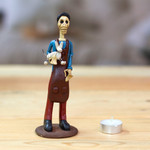 Ceramic sculpture, 'Veterinarian Catrin' - Veterinarian Ceramic Skeleton Sculpture