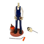 Ceramic sculpture, 'Painter Catrin' - Mexican Folk Art Painter Skeleton Statuette