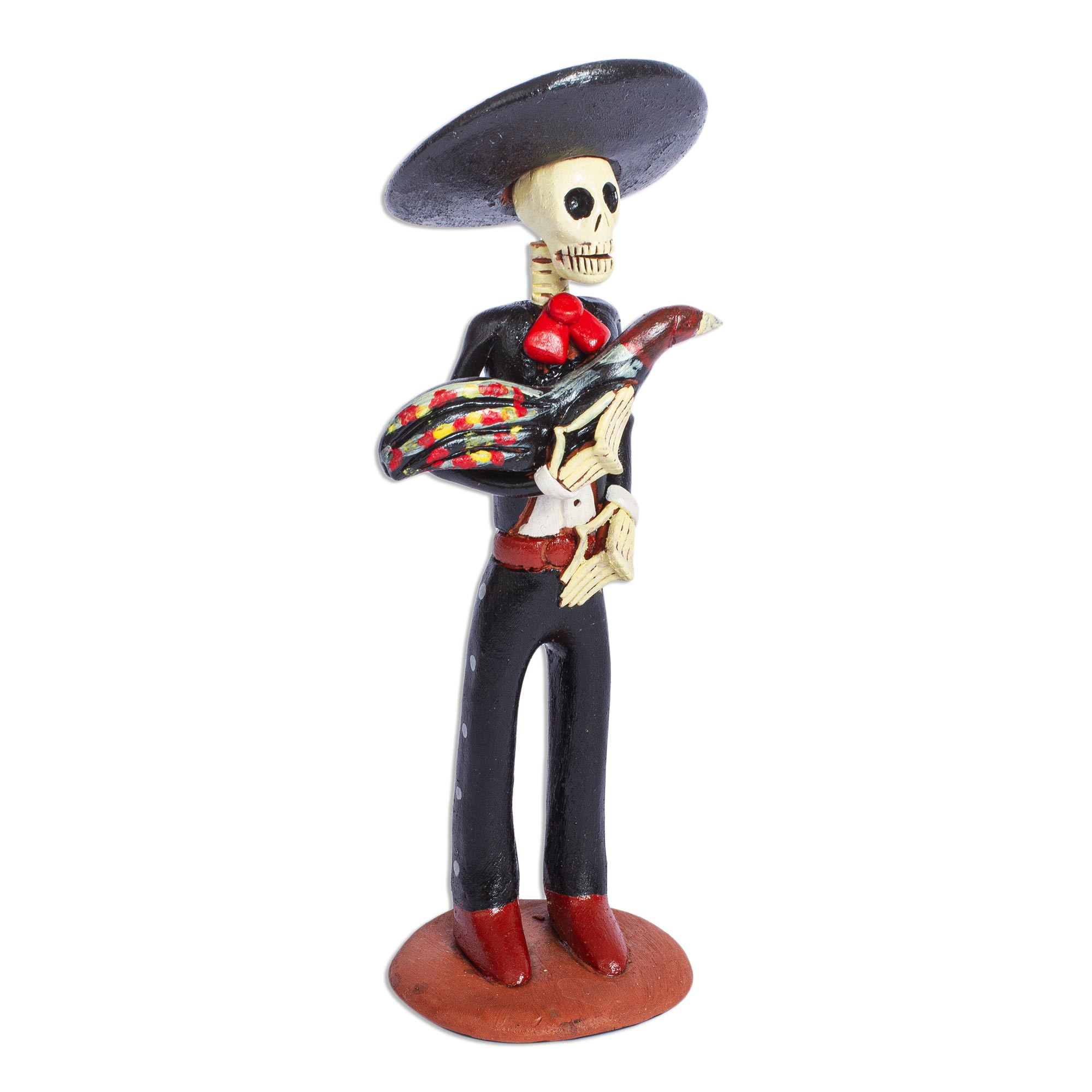 UNICEF Market | Mexican Folk Art Skeletal Cowboy Sculpture - Charro Catrin