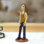 Ceramic sculpture, 'Architect Catrin' - Architect Skeleton Statuette Hand Crafted in Ceramic