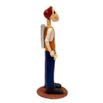 Ceramic sculpture, 'Architect Catrin' - Architect Skeleton Statuette Hand Crafted in Ceramic