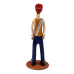 Ceramic sculpture, 'Architect Catrin' - Architect Skeleton Statuette Hand Crafted in Ceramic