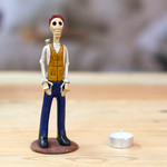 Ceramic sculpture, 'Architect Catrin' - Architect Skeleton Statuette Hand Crafted in Ceramic