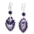 Ceramic and lapis lazuli dangle earrings, 'Puebla Blues' - Lapis Lazuli and Ceramic Dangle Earrings (image 2a) thumbail