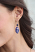 Ceramic and lapis lazuli dangle earrings, 'Puebla Blues' - Lapis Lazuli and Ceramic Dangle Earrings