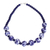 Collar colgante de lapislázuli y cerámica, 'Cobalt Delight' - Collar de cerámica y lapislázuli pintado a mano
