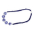 Lapis lazuli and ceramic pendant necklace, 'Cobalt Quintet' - Hand Painted Ceramic Pendant Necklace with Lapis Lazuli